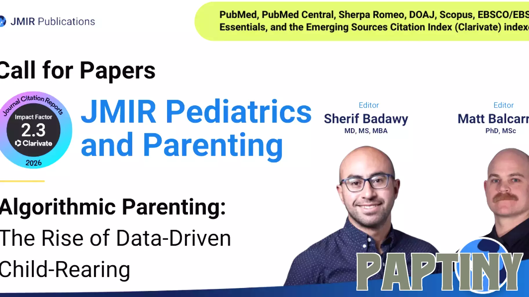 JMIR Pediatrics and Parenting invites submissions on Algorithmic Parenting: The Rise of Data-Driven Child-Rearing